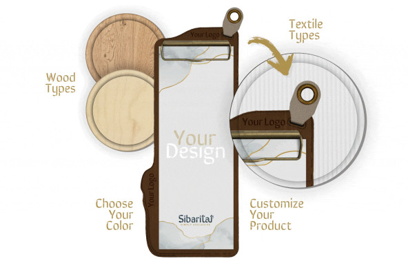 ERGO - Flat Clip Menu Holder 1/2 A4 Wooden menu holders Wooden menu holder with ergonomic design, featuring a flat metal clip...