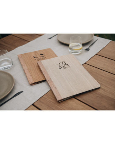 ELAN - A4 and A5 Letter Wooden menu boards Elegant and understated wooden letter bound with screws or elastic band with slots...