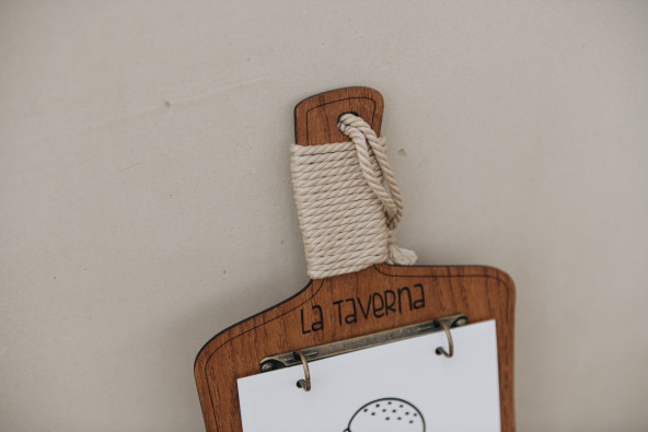 CHOP - Anelli per portamenù A5 Supporti per menu in legno Supporto per menu in legno stile tavolo da taglio rustico con rileg...