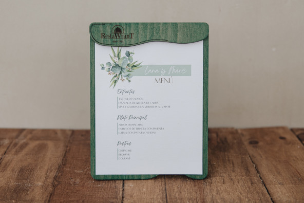 CLASSIC - Magnetic menu holder A4 and A5 Wooden menu holders Modern wooden menu holder support with an innovative magnetic fl...