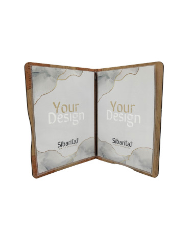 ELAN - A4 and A5 Letter Wooden menu boards Elegant and understated wooden letter bound with screws or elastic band with slots...