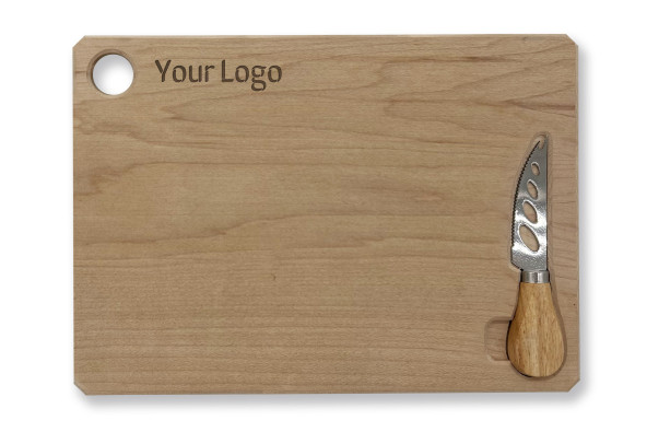 Cheese board with knife
