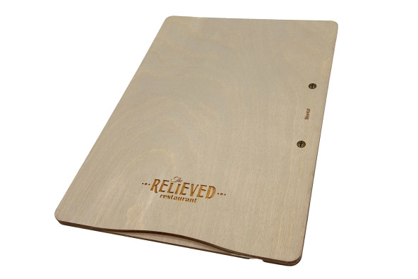 CLASSIC - LOW A4 Letter Wooden menu boards The classic and functional letter, featuring a screw binding system.