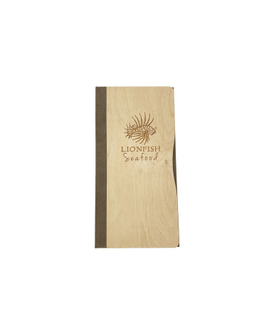 ELAN SIMPLE - A4 SLIM Tri-Fold Menu Holder Wooden menu boards Elegant and understated wooden binder with corner protectors to...