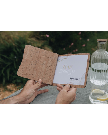 CLASSIC - A4 horizontal letter Wooden menu boards The classic letter evolved with textile upholstery on the inner sides, boun...