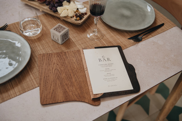 ERGO - A4 Letter Wooden menu boards A4 wooden letter made of oak or birch with an innovative opening and binding system.