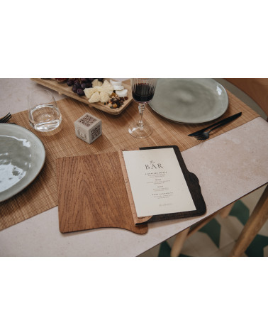 ERGO - A4 Letter Wooden menu boards A4 wooden letter made of oak or birch with an innovative opening and binding system.