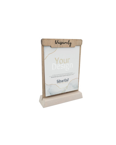 CLASSIC - Socle magnétique A5 Accessoires de bureau Piedestal porte-menu de table en bois au style moderne avec un innovant s...