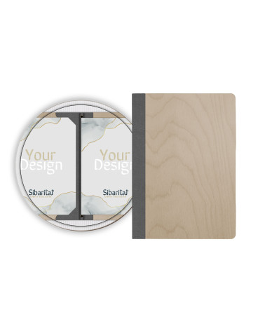 ELAN - A4 and A5 Letter Wooden menu boards Elegant and understated wooden letter bound with screws or elastic band with slots...